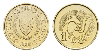 Кипр 1 цент 2003 KM 53.3 никель латунь UNC 4158-247