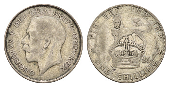 Великобритания 1 шиллинг 1926 Георг V (1910-1936) KM 816a, Spink 4023 серебро 181-147