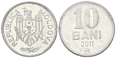 Молдавия 10 бань (бани) 2011 KM 7 алюминий aUNC 4621-564