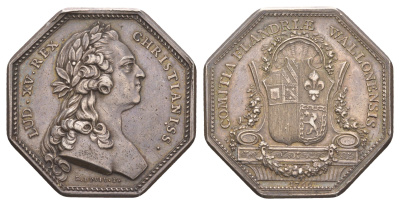 Франция банковский жетон "Валлонская Фландрия" около 1769 года Людовик XV, диаметр 33 мм, вес 16,77 гр серебро 633-531