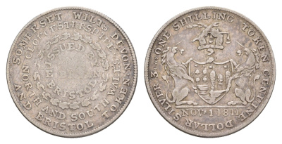 Великобритания, Сомерсет, Бристоль 1 шиллинг 1811 E. Bryan Dalton 21 серебро 1519-613