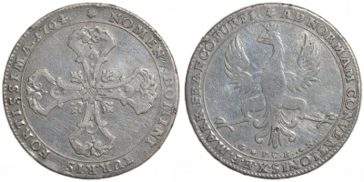 Франкфурт 1 талер 1764 G PCB N KM 234, Dav. 2222 серебро 00-815-51