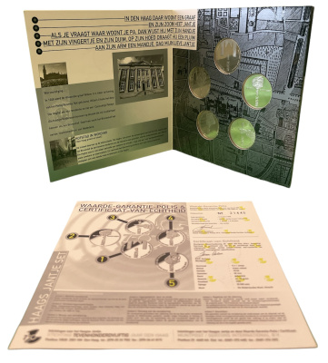 Нидерланды набор из 5 жетонов 1998 750 лет Гааге медно-никель PROOF 1-4-2-32