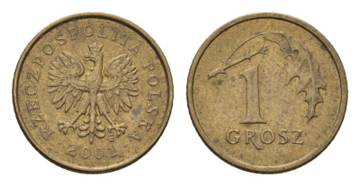 Польша 1 грош 2001 Y 276 марганец латунь 4684-951