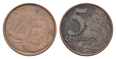 Бразилия 5 сентаво 2013 KM 648 сталь плакированная медью 4686-637