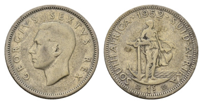 ЮАР 1 шиллинг 1952 Георг VI (1936-1952) KM 37.2 серебро 4681-1234