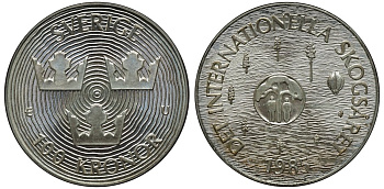 Швеция 100 крон 1985 Карл XVI Густав (1973- ), Международный год защиты лесов KM 866 серебро UNC 4111-1225
