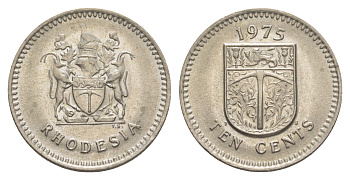 Родезия 10 центов 1975 KM 14 медно-никель UNC 4179-713