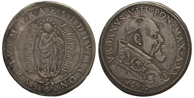 Ватикан 1 пиастр 1643 Урбан VIII, Дева Мария Dav. 4057, Muntoni 31 серебро 10-005-42