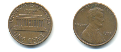 США 1 ЦЕНТ 1978 ЛИНКОЛЬН KM 201 медь цинк 86-111