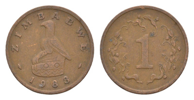 Зимбабве 1 цент 1988 птица-идол KM 1 бронза 4655-739