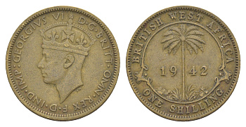 Британская Западная Африка 1 шиллинг 1942 Георг VI (1937-1952) KM 23 никель латунь 4642-156