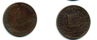 САКСЕ-КОБУРГ-ГОТА 1 ПФЕННИГ 1856 медь 00-00