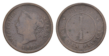 Кипр 1/4 пиастра 1879 Виктория (1837-1901) KM 1.1 бронза 4127-935