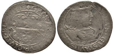 Польша, Эльблонг 6 грошей (шостак) 1659 Карл X Густав Шведский (1654-1660), вес 3,23 г KM 73 серебро 00-000-00