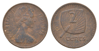Фиджи 2 цента 1975 KM 28 бронза 4697-665