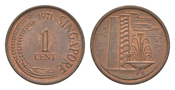 Сингапур 1 цент 1971 KM 1 бронза 4640-643