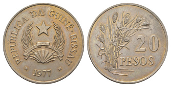 Гвинея-Бисау 20 песо 1977 KM 21 медно-никель 3897-1135