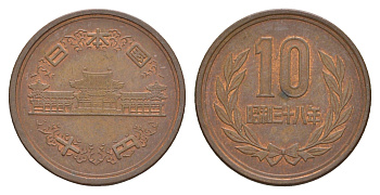 Япония 10 йен 1963 Yr. 38 Y 73a бронза 4622-937