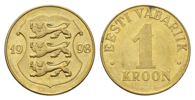 Эстония 1 крона 1998 KM 35 латунь 4688-644