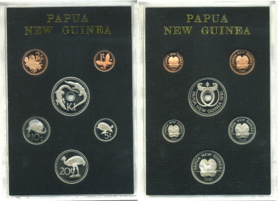 Папуа-Новая Гвинея набор из 6 монет  1981 в оригинальной пластиковой упаковке, с сертификатом, тираж 10000 экземпляров KM PS 7   PROOF  5-6-3-36