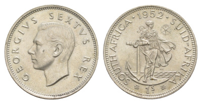 ЮАР 1 шиллинг 1952 KM 37.2 серебро UNC 1527-1143