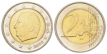 Бельгия 2 евро 2000 Альберт II (1993-2013) KM 231 биметалл UNC 4654-431