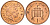 Великобритания 1 пенни 2005 Елизавета II (1952-2022) KM 986, Spink 4710 (B5) сталь плакированная медью 4609-625