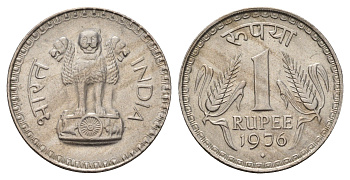 Индия 1 рупия 1976 KM 78.2 медно-никель UNC 4686-1222
