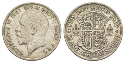 Великобритания 1/2 кроны 1929 Георг V (1910-1936) KM 835, Spink 4037 серебро 4379-122