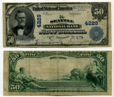 США 50 долларов 1909 Вашингтон, реставрация, проверка PCGS Pick Unlisted, Fr 670  бумага   451-375-1-1