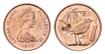 Каймановы острова 1 цент 1972 KM 1 бронза UNC 4689-1156