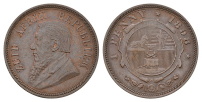 ЮАР 1 пенни 1898 KM 2 бронза 4044-1513