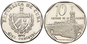 Куба 10 сентаво 2013 KM 576.2, JMA MC20, Schoen 714 сталь плакированная никелем 4114-617