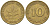 ФРГ 10 пфеннигов 1950 G KM 108, J. 383 сталь плакированная латунью 175-737