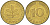 ФРГ 10 ПФЕННИГОВ 1979 G KM 108, J. 383 сталь плакированная латунью 219-527