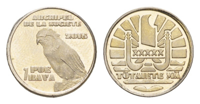 Французская Полинезия (Острова Общества) 1 poe rava 2015 латунь BU 4644-1023