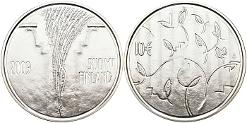 Финляндия 10 евро 2009 200 лет со дня основания сословного собрания. Боргоский сейм KM 173 серебро  PROOF 11-114-34