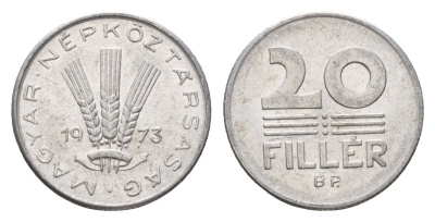 Венгрия 20 филлеров 1973 ВР KM 573 алюминий 181-1255