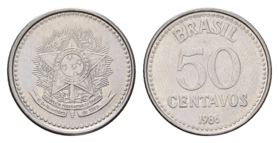 Бразилия 50 сентаво 1986 KM 604 нержавеющая сталь UNC 4679-927