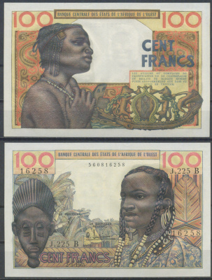 Западная Африка 100 франков 1965  Pick 101 Ae  бумага   451-1099-3