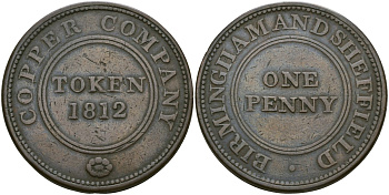 Великобритания, Бирмингем 1 пенни 1812 Withers 244 медь 1526-1023