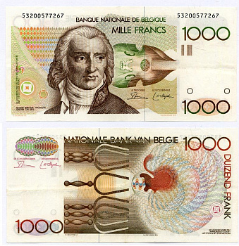 Бельгия 1000 франков ND (1980-1996) Андре Гретри Pick 144 a бумага 451-265-2
