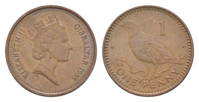 Гибралтар 1 пенни 1988 KM 20 бронза 4124-1263