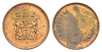 Родезия 1 цент 1977  KM 10 бронза  aUNC  4641-213