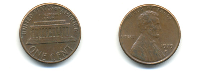США 1 ЦЕНТ 1979 D ЛИНКОЛЬН KM 201 медь цинк 179-342