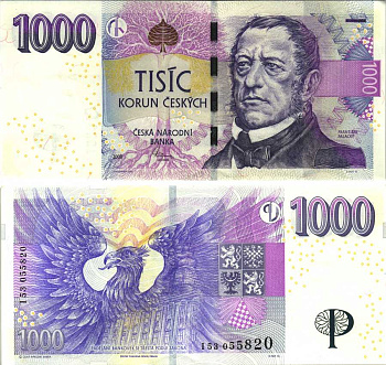 Чехия 1000 крон 2008 Франтишек Палацкий, философ и историк (1798-1876) Pick 25b бумага aUNC 451-225-1