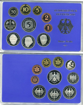 ФРГ государственный набор из 10 монет 1998 A    PROOF  3-5-3-36