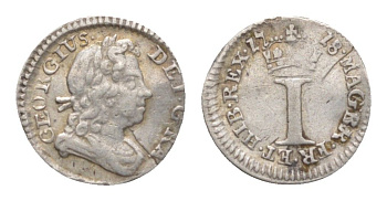 Великобритания 1 пенни 1718 Maundy, Георг I (1714-1727) KM 544, Spink 3657 серебро 4127-312