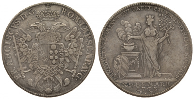 Нюрнберг 1 талер 1763 SF KM 339, Dav. 2488, Kellner 340 серебро 00-000-00